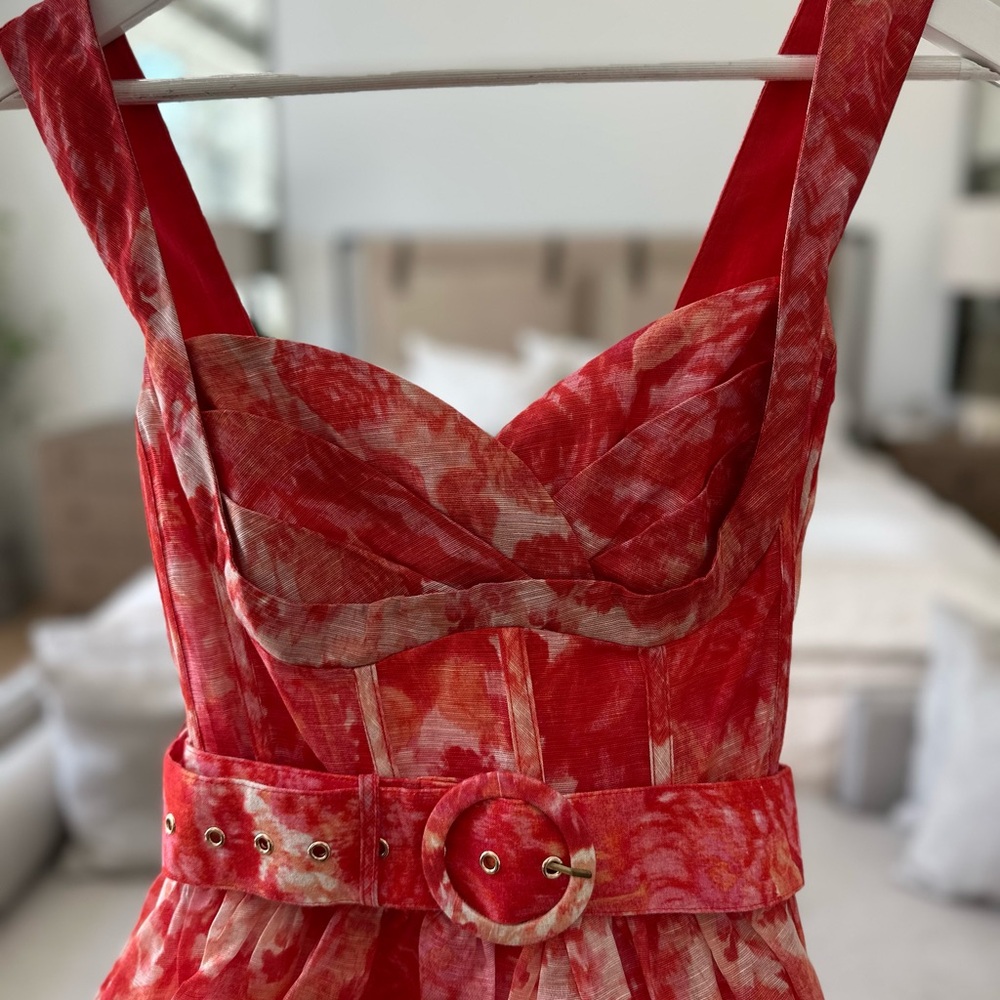 Zimmerman dress, red/cream dress. Never used yet. Beautiful. Size 2